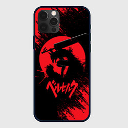 Чехол для iPhone 12 Pro BERSERK red краска, цвет: 3D-черный