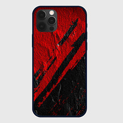 Чехол для iPhone 12 Pro Красное чёрное 3D, цвет: 3D-черный