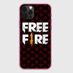 Чехол для iPhone 12 Pro FREEFIRE PATTERN GARENA Z, цвет: 3D-малиновый