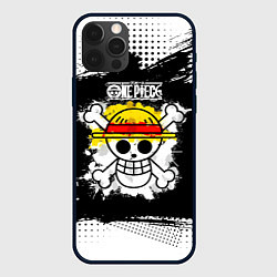 Чехол для iPhone 12 Pro Весёлый Роджер пиратов Соломенной Шляпы, цвет: 3D-черный