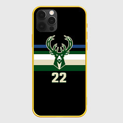 Чехол для iPhone 12 Pro Milwaukee Bucks форма Крис Миддлтон, цвет: 3D-желтый
