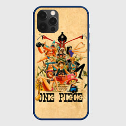 Чехол для iPhone 12 Pro One Piece пираты Соломенной Шляпы, цвет: 3D-тёмно-синий