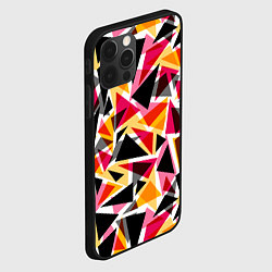 Чехол для iPhone 12 Pro Разноцветные треугольники, цвет: 3D-черный — фото 2