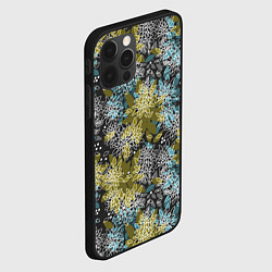 Чехол для iPhone 12 Pro Черно оливковый цветочный, цвет: 3D-черный — фото 2