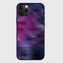 Чехол для iPhone 12 Pro Фиолетово-бордовый узор, цвет: 3D-черный