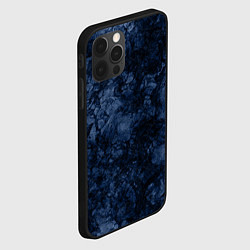 Чехол для iPhone 12 Pro Темно-синяя текстура камня, цвет: 3D-черный — фото 2