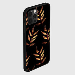 Чехол для iPhone 12 Pro Золотисто-красные листья, цвет: 3D-черный — фото 2