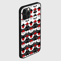 Чехол для iPhone 12 Pro Абстрактный красно-серый узор, цвет: 3D-черный — фото 2