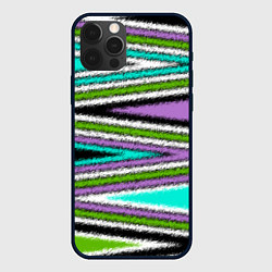Чехол для iPhone 12 Pro Абстрактный асимметричный, цвет: 3D-черный