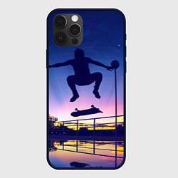 Чехол для iPhone 12 Pro Skateboarding, цвет: 3D-черный