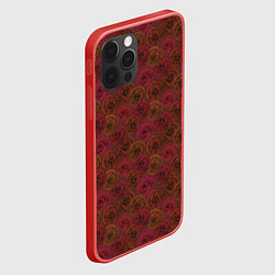Чехол для iPhone 12 Pro Цветочный коричневый ретро, цвет: 3D-красный — фото 2