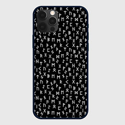 Чехол для iPhone 12 Pro Руны, цвет: 3D-черный