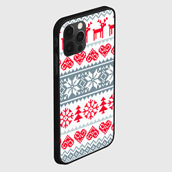 Чехол для iPhone 12 Pro Вязаный рисунок, цвет: 3D-черный — фото 2