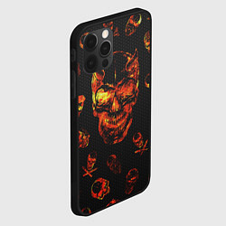 Чехол для iPhone 12 Pro Огненные черепа Carbon, цвет: 3D-черный — фото 2