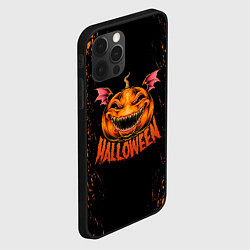 Чехол для iPhone 12 Pro Веселая тыква на хеллоуин, цвет: 3D-черный — фото 2