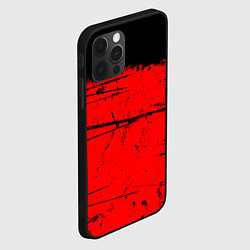 Чехол для iPhone 12 Pro КРАСНЫЙ ГРАНЖ RED GRUNGE, цвет: 3D-черный — фото 2