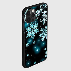 Чехол для iPhone 12 Pro Космические снежинки, цвет: 3D-черный — фото 2