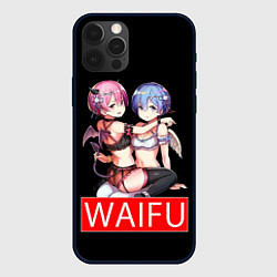 Чехол для iPhone 12 Pro Рем и рам вайфу Re zero ahegao, цвет: 3D-черный