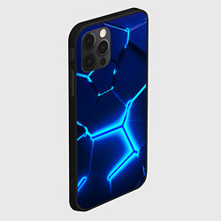 Чехол для iPhone 12 Pro 3D ПЛИТЫ NEON STEEL НЕОНОВЫЕ ПЛИТЫ, цвет: 3D-черный — фото 2