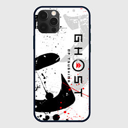 Чехол для iPhone 12 Pro GHOST OF TSUSHIMA ПРИЗРАК ЦУСИМЫ БЕЛЫЙ, цвет: 3D-черный