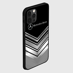 Чехол для iPhone 12 Pro Mercedes-Benz Текстура, цвет: 3D-черный — фото 2
