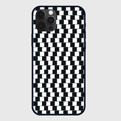 Чехол для iPhone 12 Pro Шахматная Иллюзия Искажения, цвет: 3D-черный