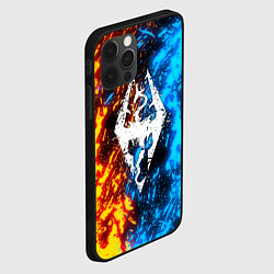 Чехол для iPhone 12 Pro TES SKYRIM BATTLE FIRE БИТВА ОГНЕЙ, цвет: 3D-черный — фото 2