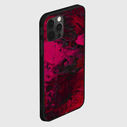 Чехол для iPhone 12 Pro Бордовые мазки в тёмно-красных тонах, цвет: 3D-черный — фото 2