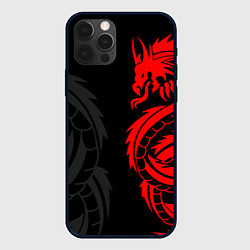 Чехол для iPhone 12 Pro КРАСНЫЙ ДРАКОН ТАТУ RED DRAGON TATTOO, цвет: 3D-черный
