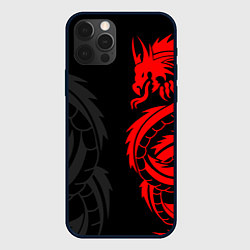 Чехол для iPhone 12 Pro КРАСНЫЙ ДРАКОН ТАТУ RED DRAGON TATTOO, цвет: 3D-черный