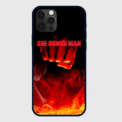 Чехол для iPhone 12 Pro Кулак One Punch-Man в огне, цвет: 3D-черный