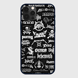 Чехол для iPhone 12 Pro ЛОГОТИПЫ МЕТАЛ ГРУПП METAL BANDS LOGO, цвет: 3D-черный