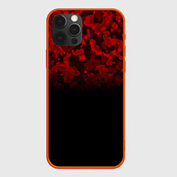 Чехол для iPhone 12 Pro BLACK RED CAMO RED MILLITARY, цвет: 3D-красный