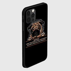 Чехол для iPhone 12 Pro Собака Мопс, цвет: 3D-черный — фото 2