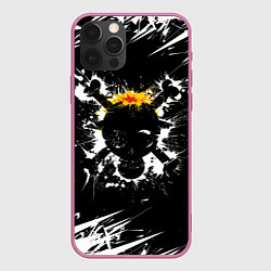 Чехол для iPhone 12 Pro ONE PIECE ВАН ПИС ПИРАТЫ, БРЫЗГИ КРАСОК, цвет: 3D-малиновый