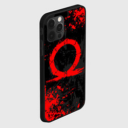 Чехол для iPhone 12 Pro GOD OF WAR LOGO RED, БРЫЗГИ КРАСОК, цвет: 3D-черный — фото 2