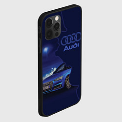 Чехол для iPhone 12 Pro AUDI лого, цвет: 3D-черный — фото 2