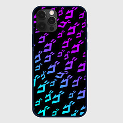 Чехол для iPhone 12 Pro JOJOS BIZARRE ADVENTURE NEON PATTERN НЕОН УЗОР, цвет: 3D-черный