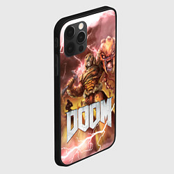 Чехол для iPhone 12 Pro Брутальный DoomGay Hell rock, цвет: 3D-черный — фото 2