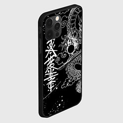 Чехол для iPhone 12 Pro БЕЛЫЙ ДРАКОН ЯПОНИЯ WHITE DRAGON, цвет: 3D-черный — фото 2