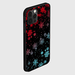 Чехол для iPhone 12 Pro НЕОНОВЫЕ СНЕЖИНКИ, НОВЫЙ ГОД 2022, цвет: 3D-черный — фото 2