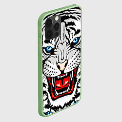 Чехол для iPhone 12 Pro БЕЛЫЙ ТИГР СИМВОЛ НОВОГО ГОДА 2022 WHITE TIGER, цвет: 3D-салатовый — фото 2