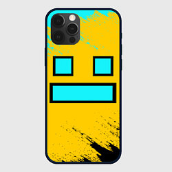 Чехол для iPhone 12 Pro GEOMETRY DASH SMILE БРЫЗГИ КРАСОК, цвет: 3D-черный
