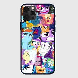 Чехол для iPhone 12 Pro My Little Pony Персонажи, цвет: 3D-черный