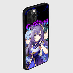 Чехол для iPhone 12 Pro GENSHIN IMPACT ГЕРОИНИ В ОГНЕ, цвет: 3D-черный — фото 2