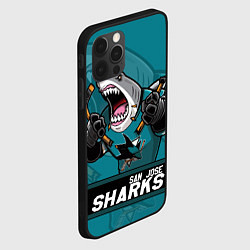 Чехол для iPhone 12 Pro San Jose Sharks, Сан Хосе Шаркс, цвет: 3D-черный — фото 2