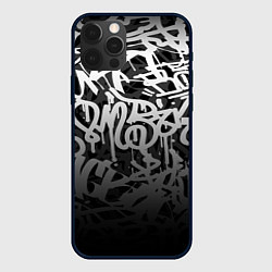 Чехол для iPhone 12 Pro GRAFFITI WHITE TAGS ГРАФФИТИ, цвет: 3D-черный