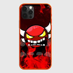 Чехол для iPhone 12 Pro GEOMETRY DASH RAGE SMLIE LEVELS RED FIRE, цвет: 3D-красный