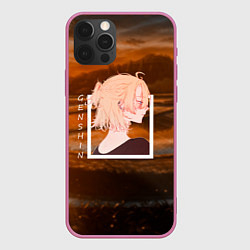 Чехол для iPhone 12 Pro Альбедо Albedo, Genshin Impact Геншин импакт, цвет: 3D-малиновый