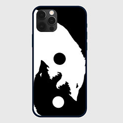 Чехол для iPhone 12 Pro Волки Инь и Янь Добро и Зло, цвет: 3D-черный